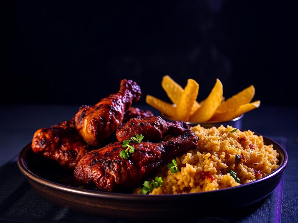 Flame-grilled piri piri chicken